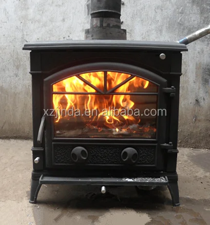 Fireplace of cast iron wood burning stove heater