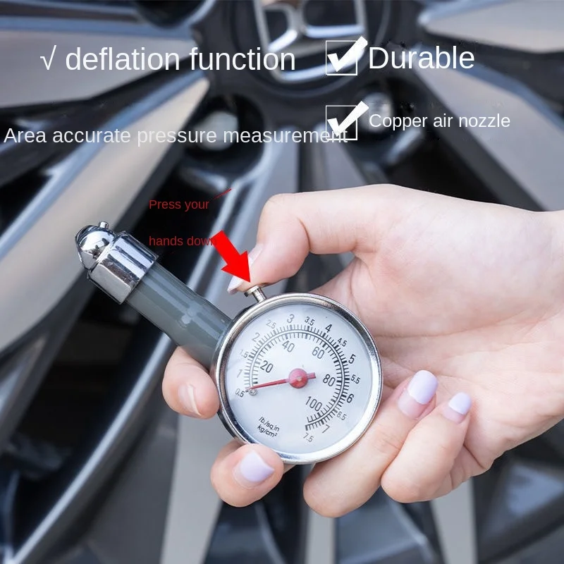 Car Tire Pressure Gauge - Auto Tyre Inflation/Deflation Pointer Meter, Tire Pressure Measurement Detector