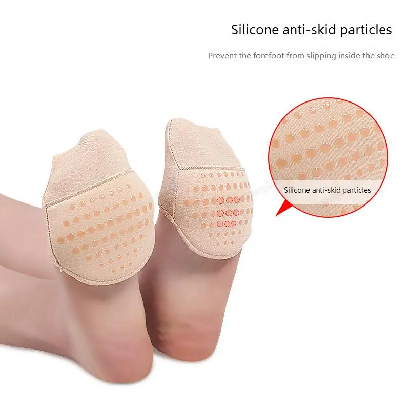 New Forefoot Pads Cotton Insoles Comfortable Shoe Pad Pain Relief Silicone Non-slip Shoe Insole for Women Foot Care Products