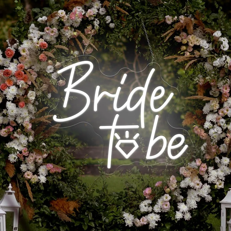 

Bride To Be Backdrop LED Light Wall Decor, USB Powered Bride To Be Sign Gift for Bridal Shower Wedding Bachelorette 11.8" x 12"