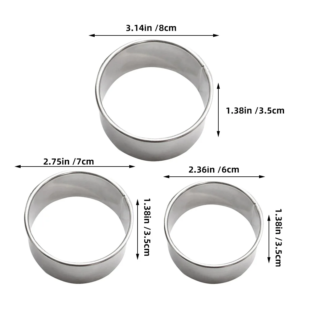 

3pcs Stainless Steel Mold Round Dumpling Wrapper Mould Wrappers Maker Dumplings Cover Kitchen Baking Tools