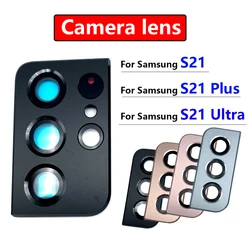 For Samsung S21 Plus Ultra Rear Camera Glass Lens Cover With Frame Holder with Sticker Replacement Parts