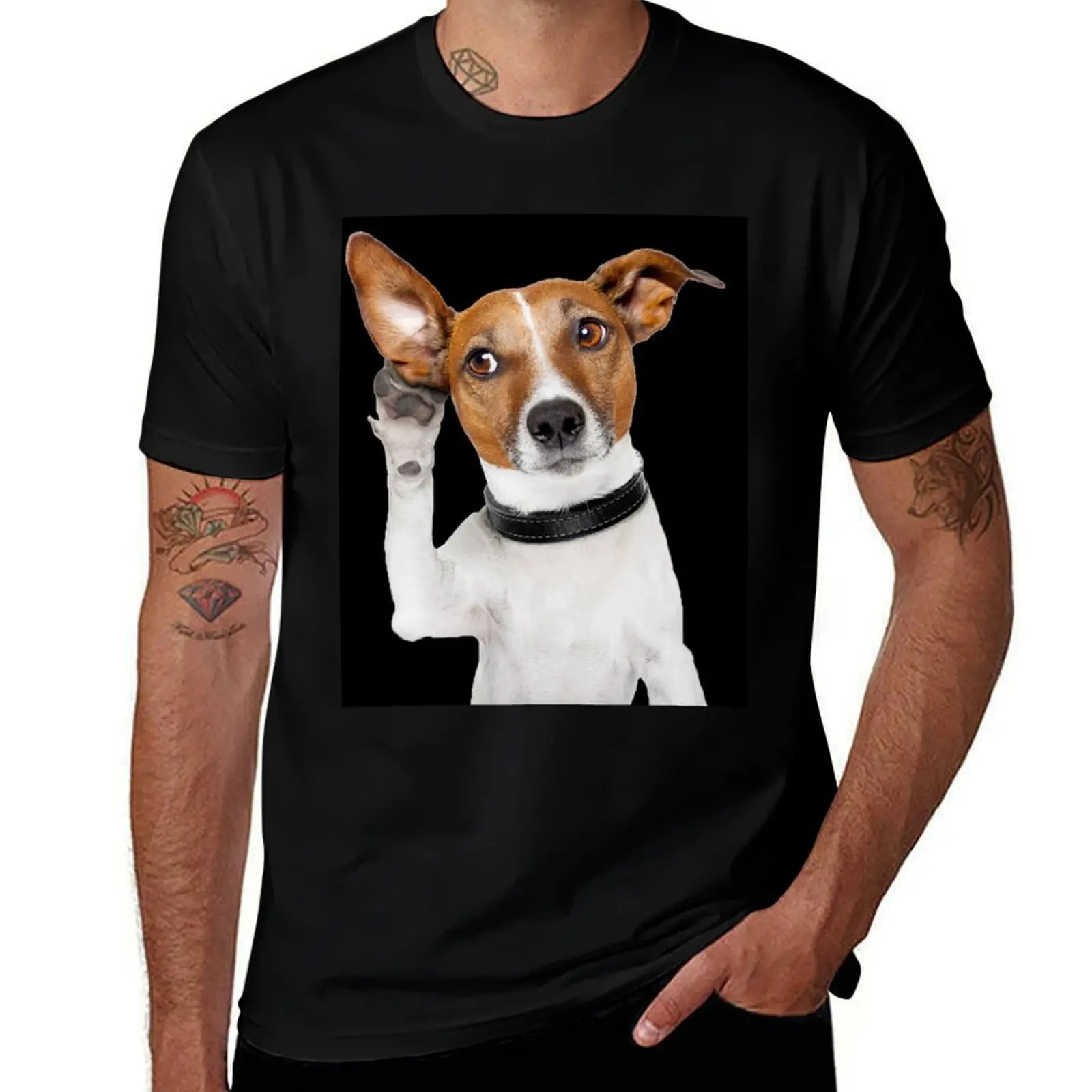 Jack Russell Terrier Dog Funny T-Shirt Non-Shrink Basic Cotton T-Shirt