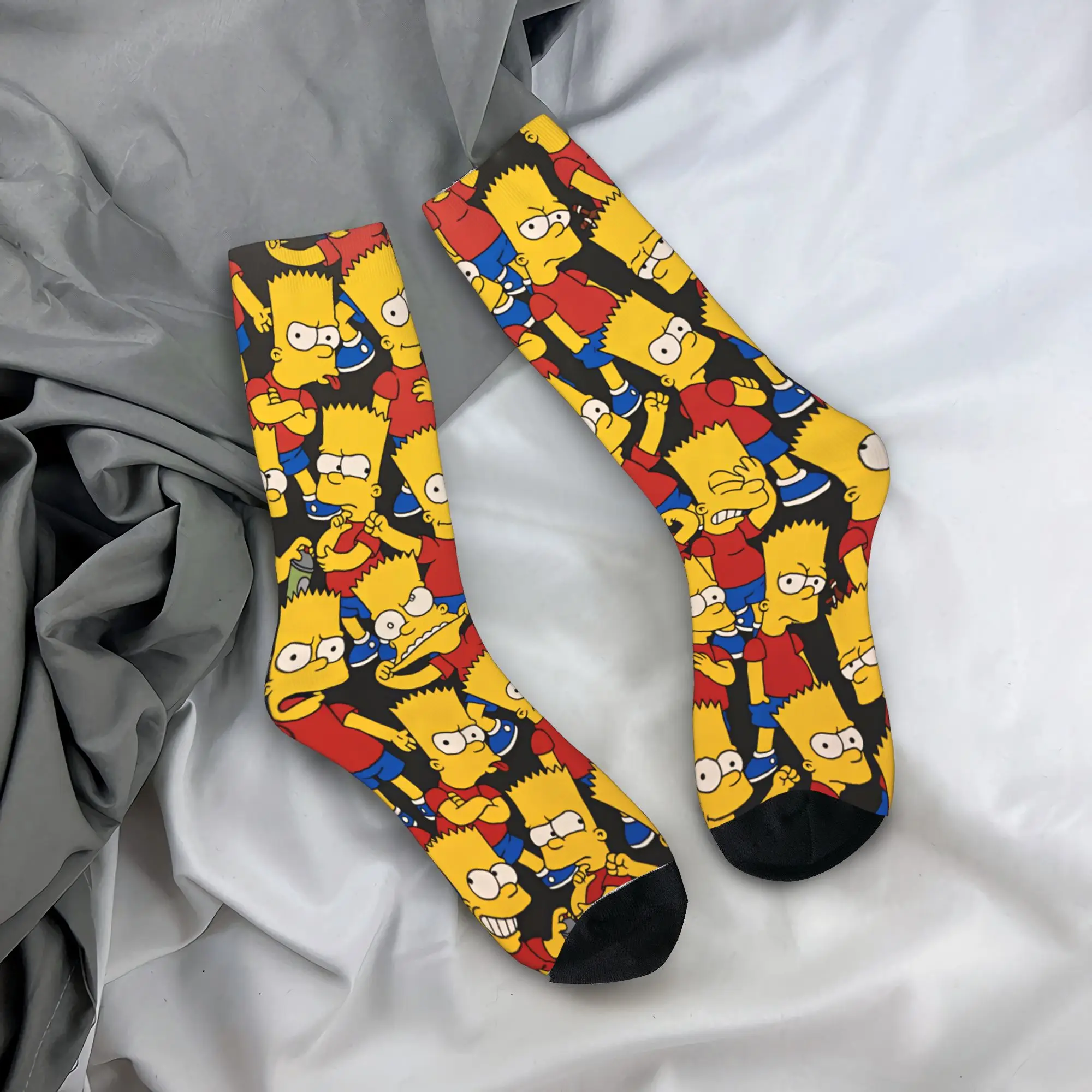 The S-simpsons  Socks  Harajuku Stockings Couple Medium Soft Outdoor Sports Socks Autumn Graphic Anti Bacterial Socks