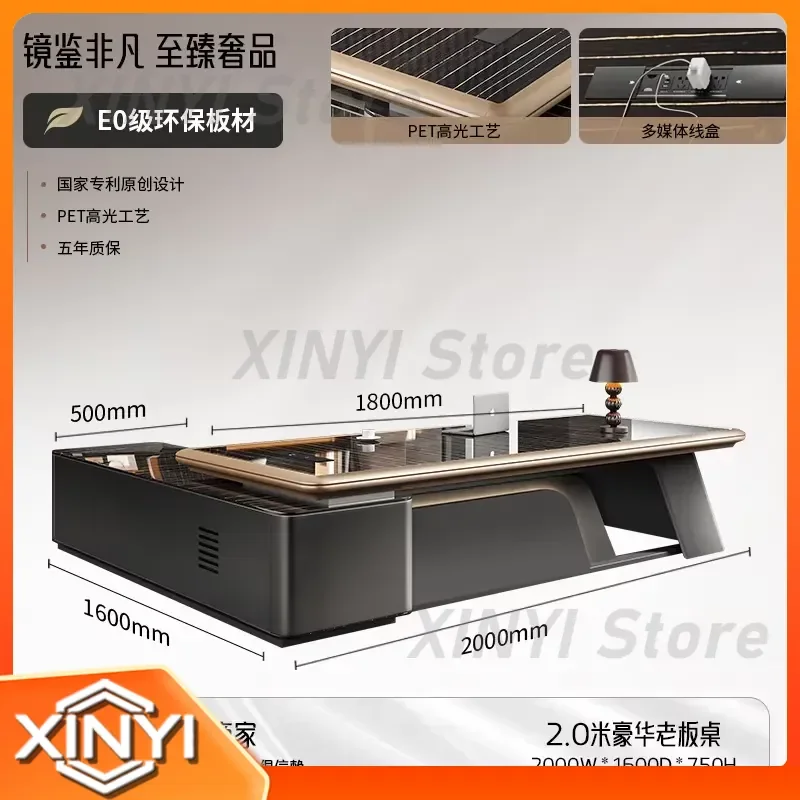 Luxury Executive Office Desk for Boss Table President Manager Desk with Chair Office Furniture Set for Home Office