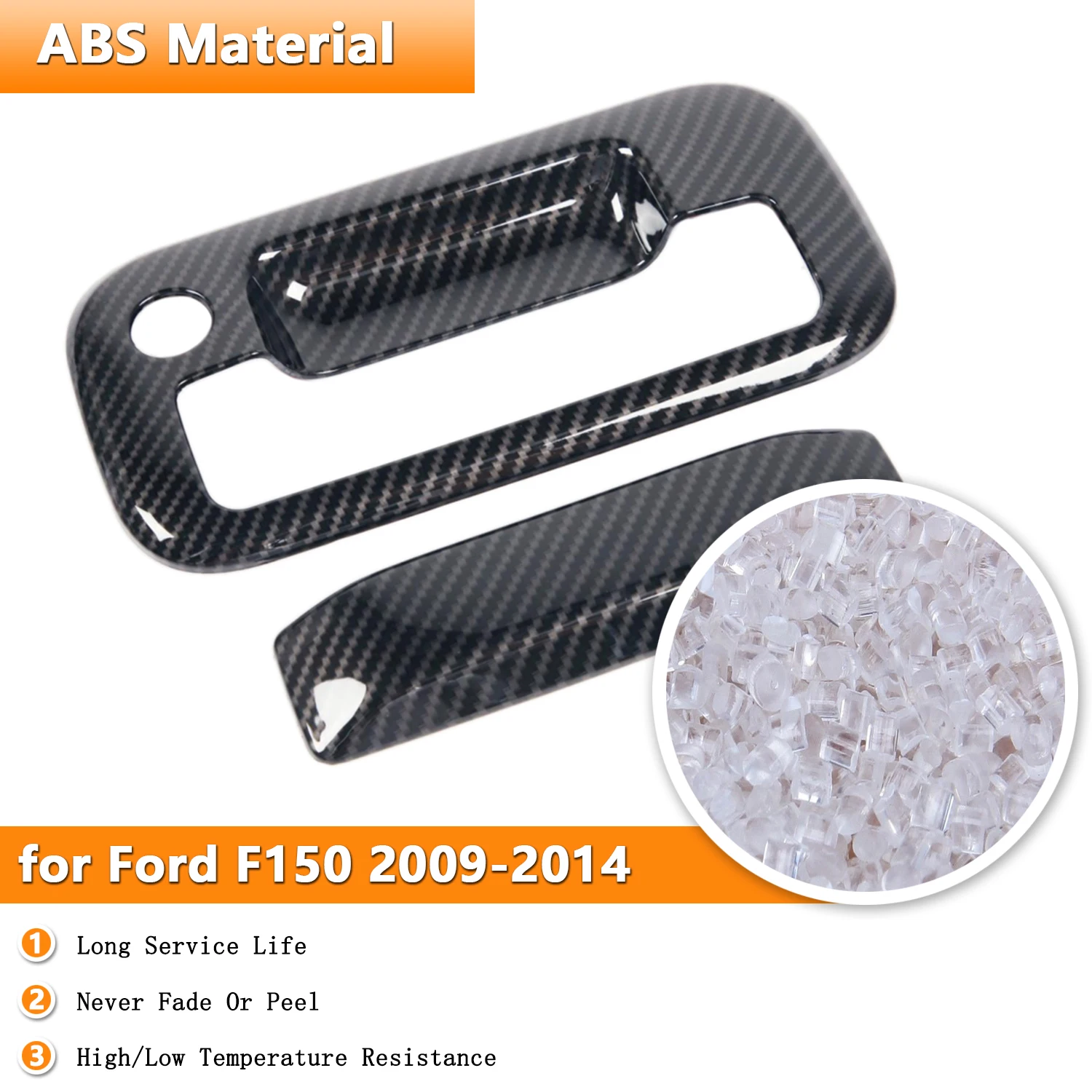 Car Tailgate Door Handle Decoration Cover Stickers for Ford F150 Raptor 2009 2010 2011 2012 2013 2014 Accessories Carbon Fiber