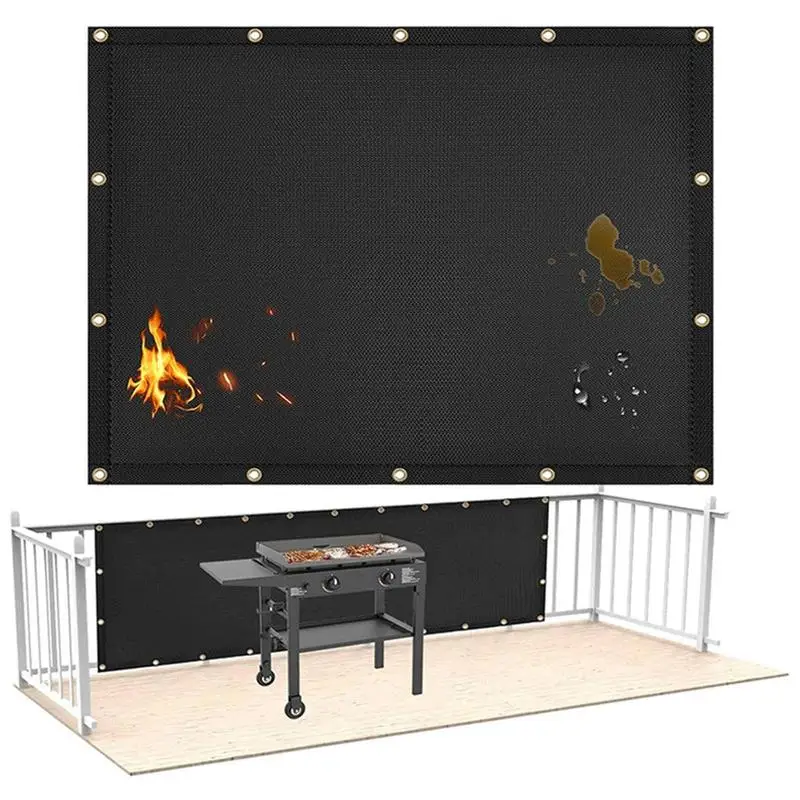 Fireproof Heat Shield for Grill Deck Fence Protector from Grill Heat Fireproof Outdoor Deck Refrigerator Cover for Camping