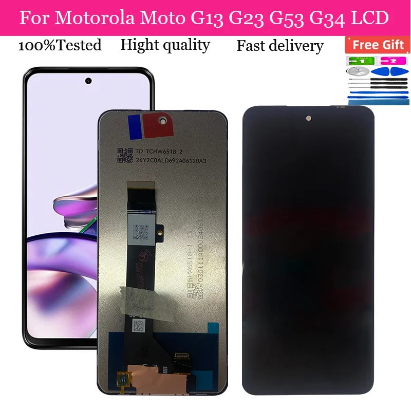 For Motorola Moto G13 G53 G34 LCD Display Touch Screen Digitizer Assembly For Moto G23 LCD Replacement Parts