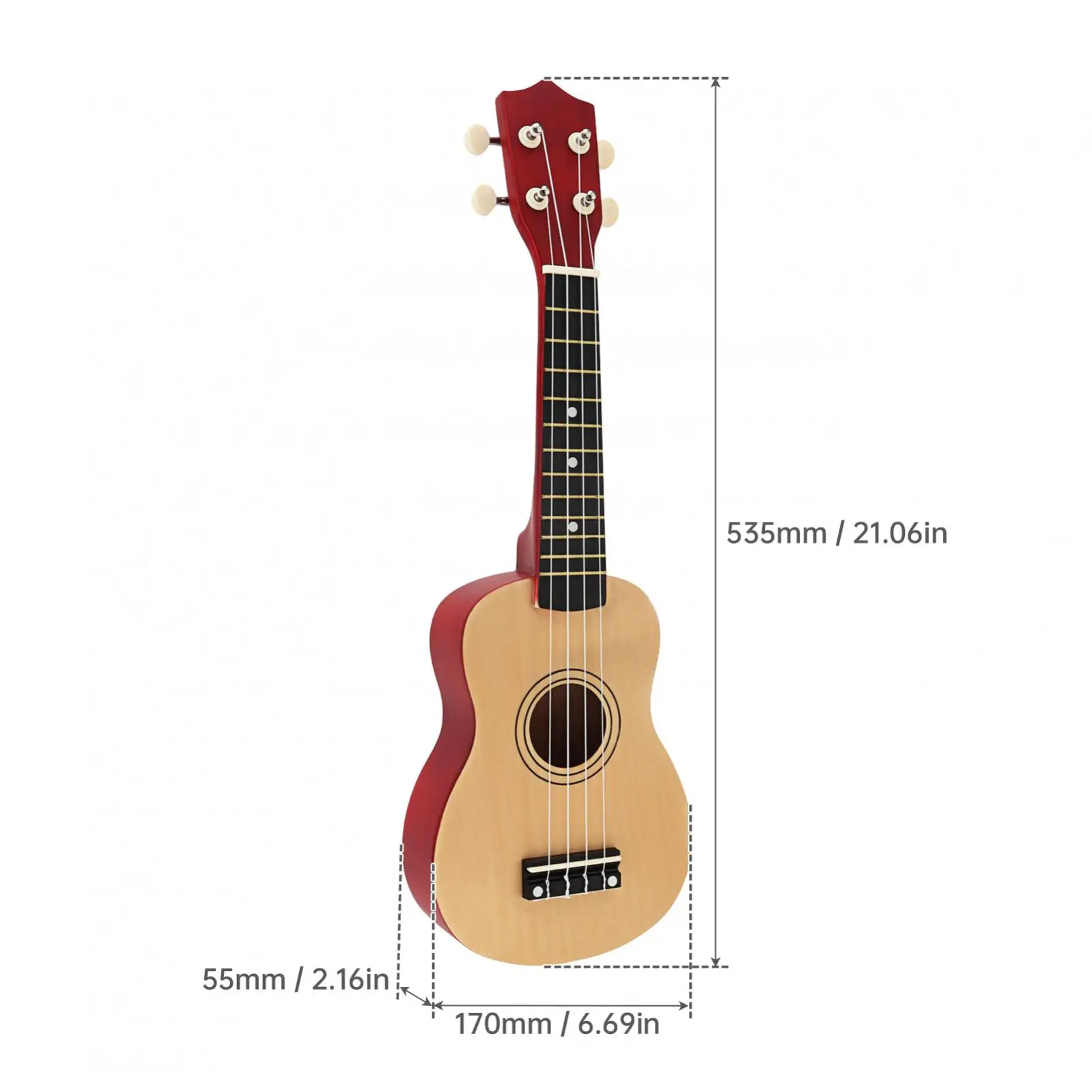 21 Inch Soprano Ukulele Beginners Children Christmas Gifts Hawaii Four String Guitar +String+Pick