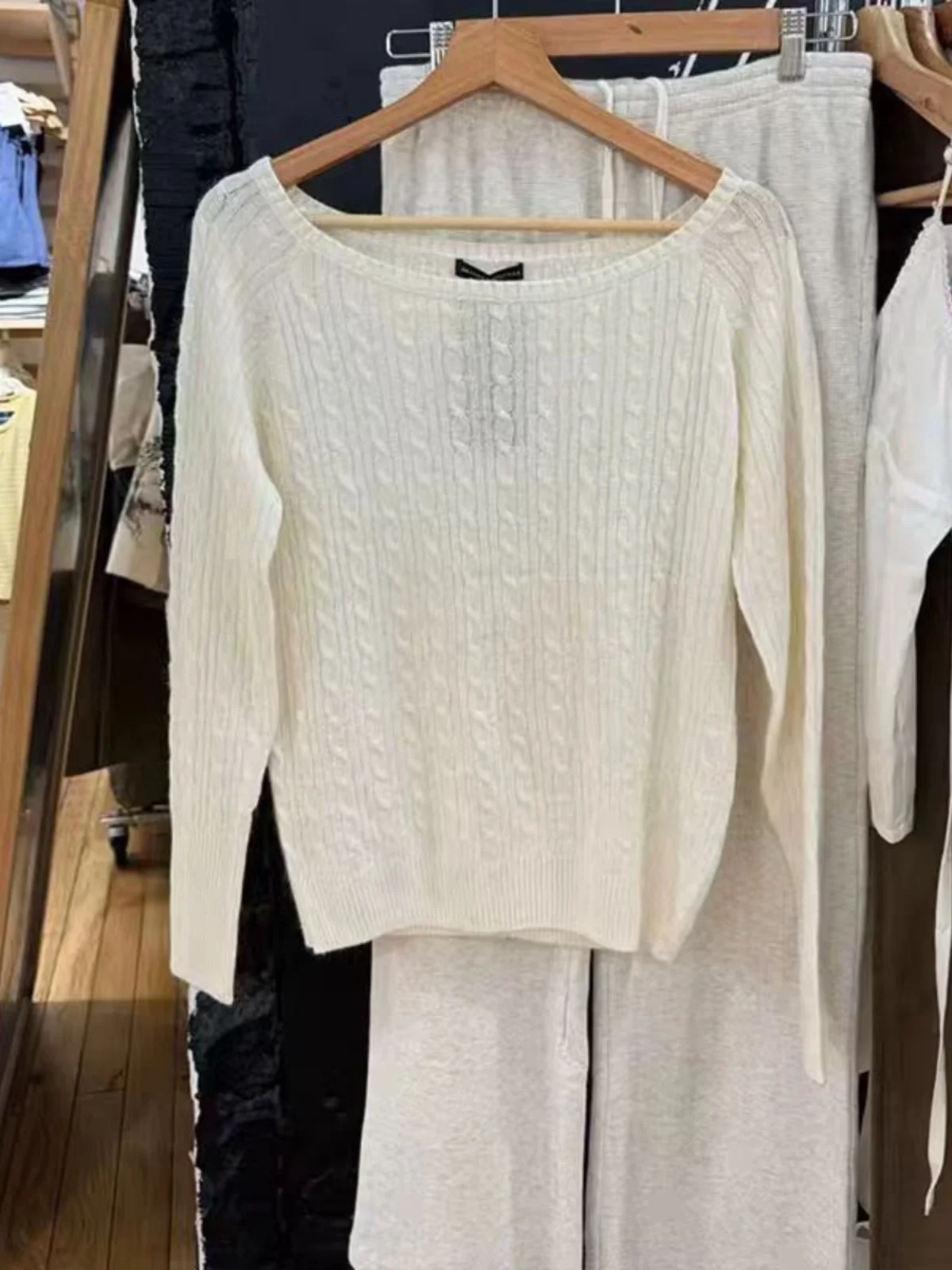 

Американский вязаный свитер для женщин, базовый слой, топ с большим воротником, из крученой пряжи, с длинными рукавами, из чистого хлопка, цветной