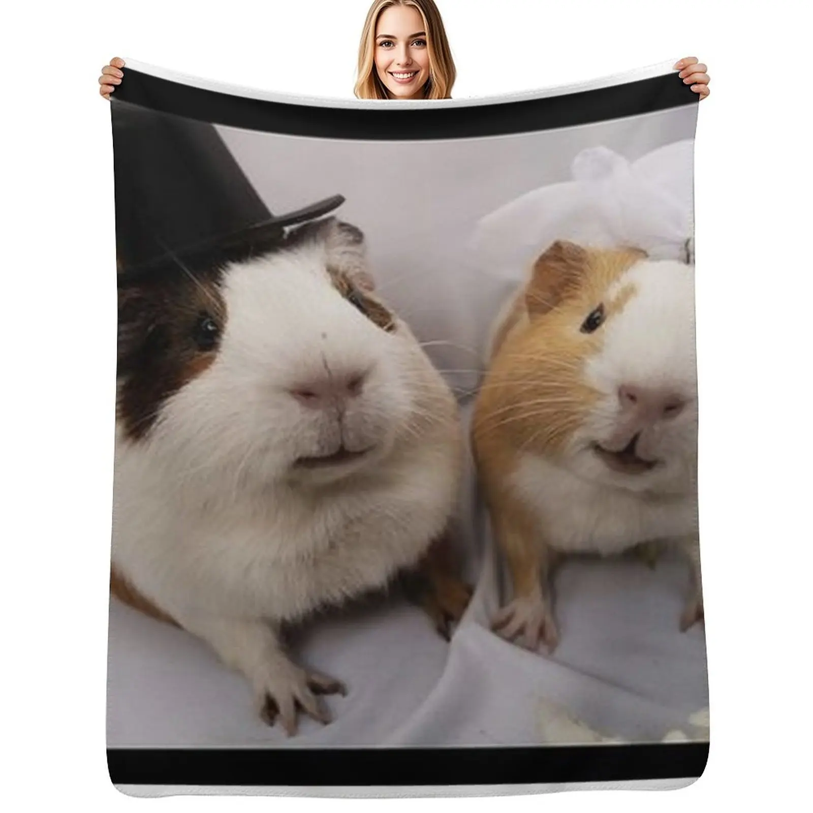 

Guinea Pig a Cavy Collection a Model 21 Throw Blanket Ultra Soft Flannel Fleece Blanket for All Seasons