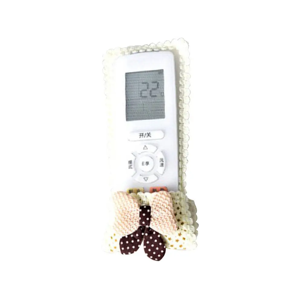 1Pcs Bow-Knot Lace Remote Control Cover European Style Beige Small Size Gypsophila Pattern Protective Dust Resistant Case