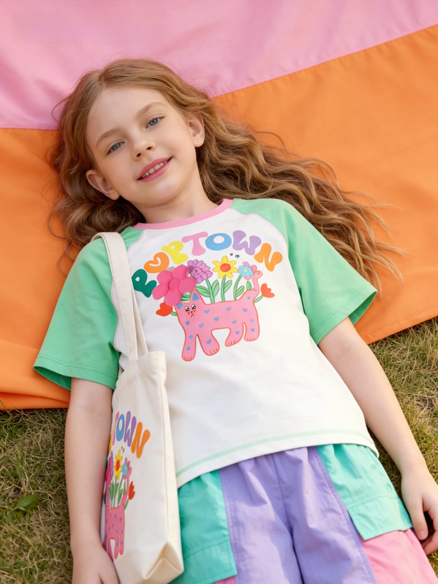 girls-short-sleeve-t-shirt-pure-cotton-spring-summer-new-style-big-children-3d-print-top-shoulder-insert-sleeve-base-shirt