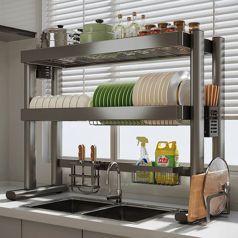 

AOLIVIYA Sink Dish Rack Dish Bowl Storage Rack Kitchen Tableware Organizer Drain Drying Drying Rack Classic Style A741528