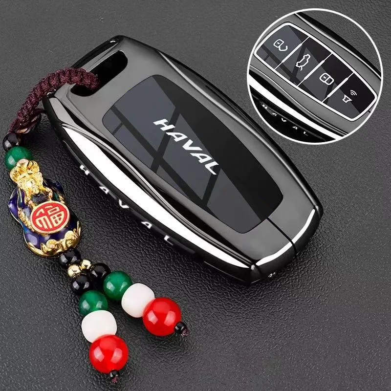Auto-Schlüsselhülle aus Zinklegierung und TPU mit Kette für Great Wall Haval H6 2024 H9 2024 H2 M6 Cool Dog Plus Owl Dragon MAX H6 H7 PAO – Detail 7