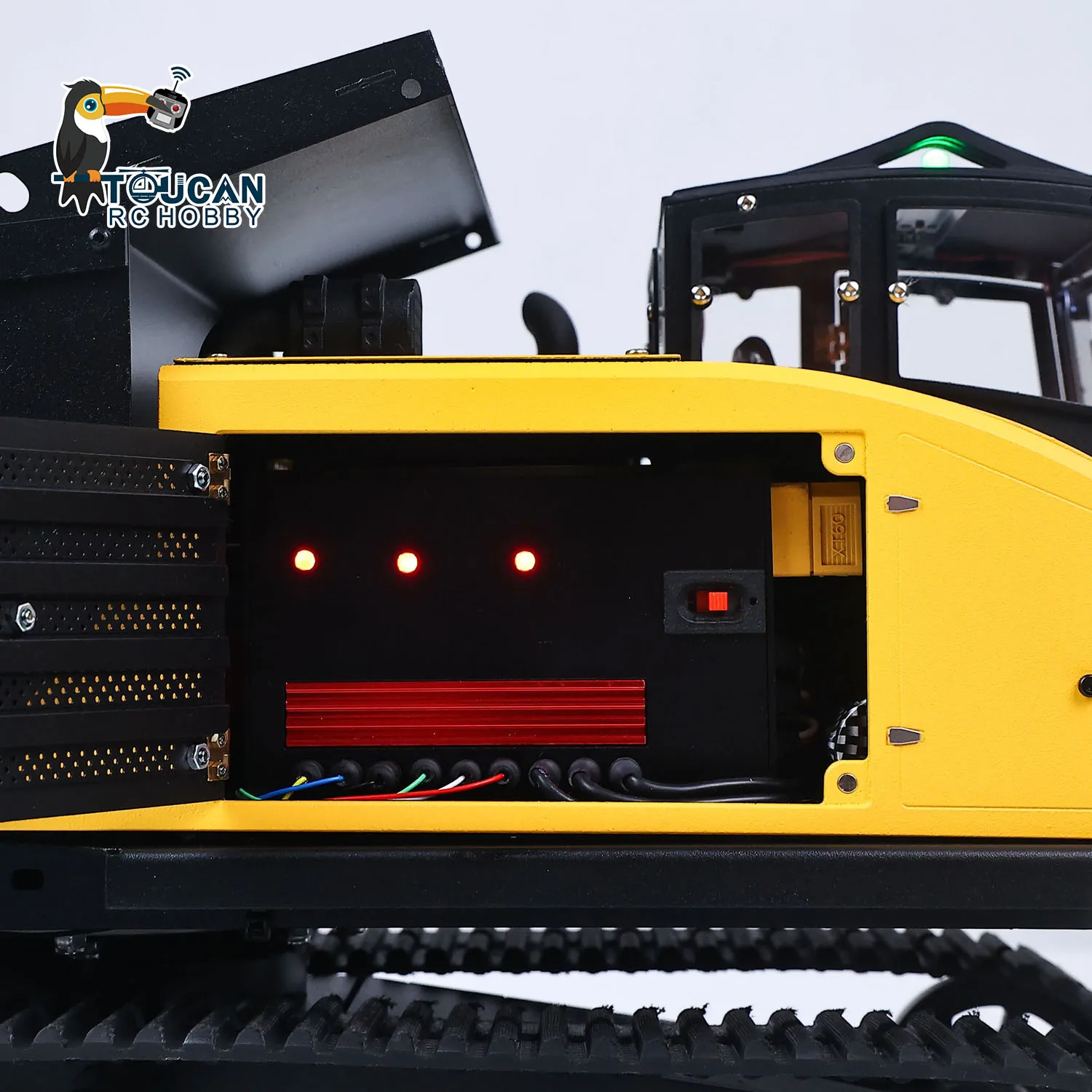 WKLC 1/14 Metal Hydraulic RC Dump Truck T14R Panther Crawler Tracked Tipper Construction Vehicle Light Sound System Flysky ST8  - view 5