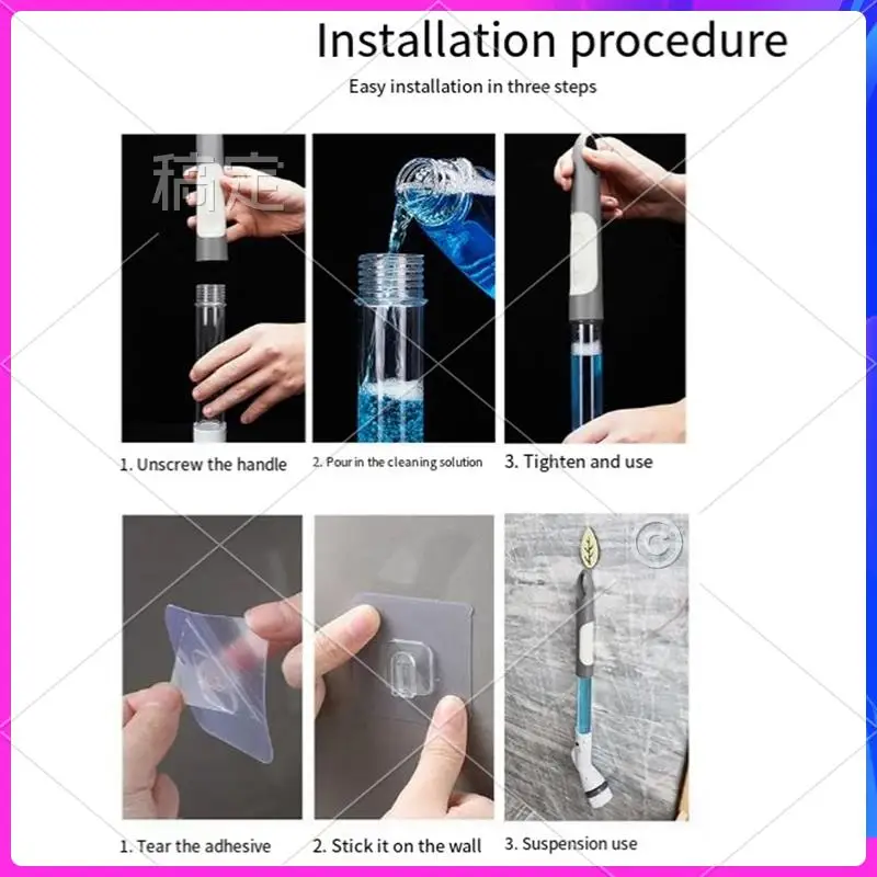 

NEW-Electric Spin Scrubbers Cleaning Brush Spin Scrubbers Adjust Extension Handle Electric Scrubbers, Durable Easy To Use White