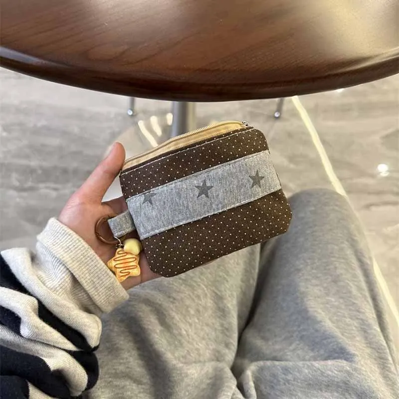 Niedliche Mini-Geldbörse aus Segeltuch mit Reißverschluss, multifunktionale Tasche für Kopfhörer, Lippenstift, Münzen, Studenten-Reiseorganizer