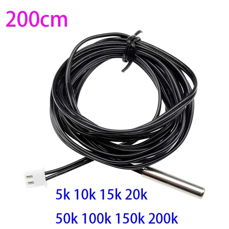 

2m Waterproof 5X25 NTC temperature sensor 5K10K15K20K50K100K Thermistor Waterproof Temperature Controller Sensor Probe