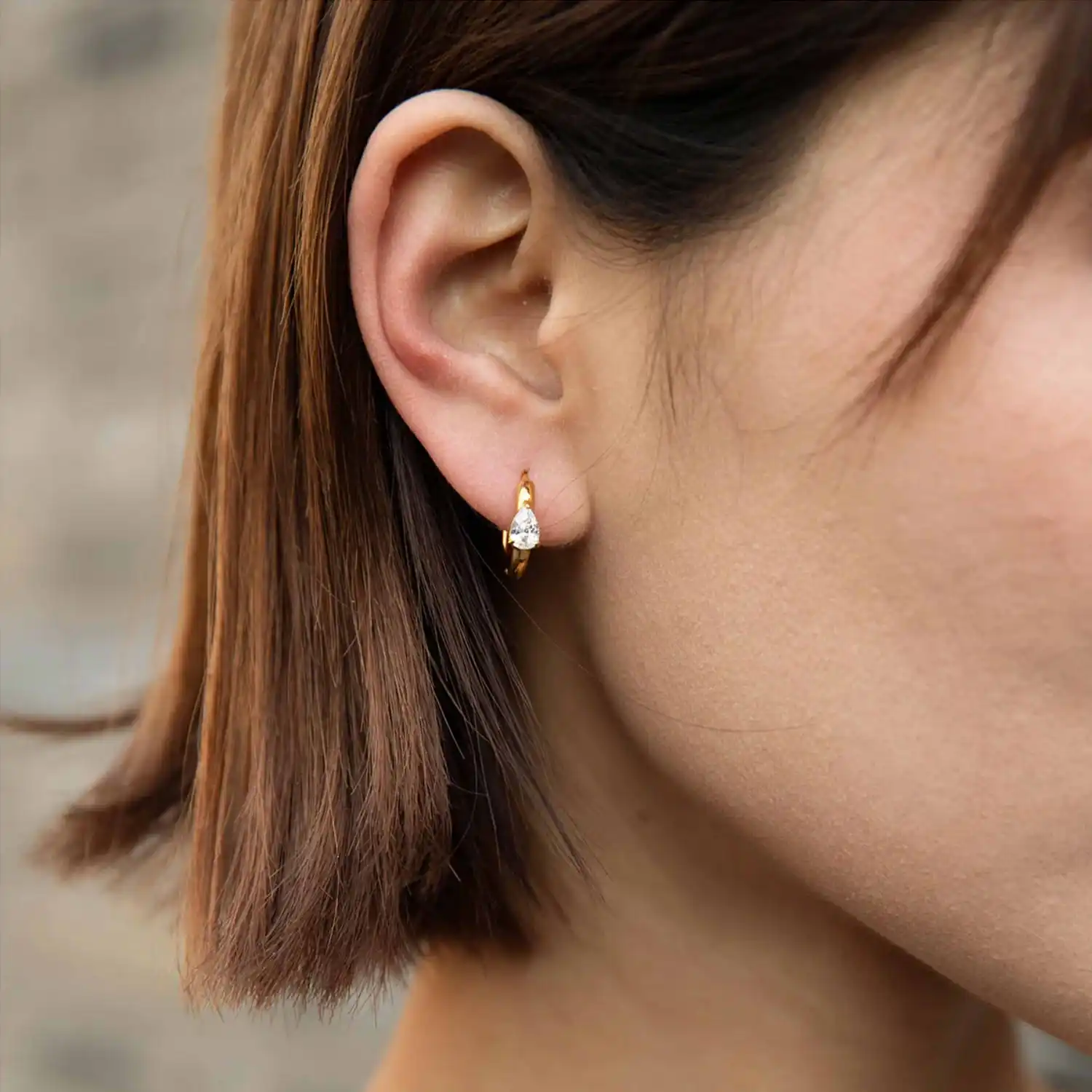Stainless Steel 18K Gold-Plated Teardrop Candy Color Stone Dangle Earrings Women Bling Jewelry image 5