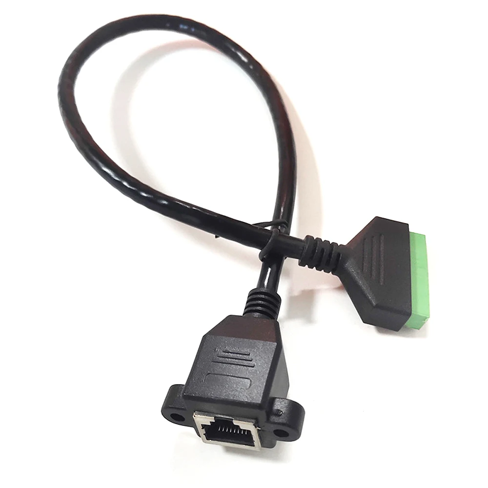 สายอะแดปเตอร์เครือข่าย RJ45 ตัวผู้-ตัวเมีย เป็น 8 พิน แบบขั้วต่อสกรู