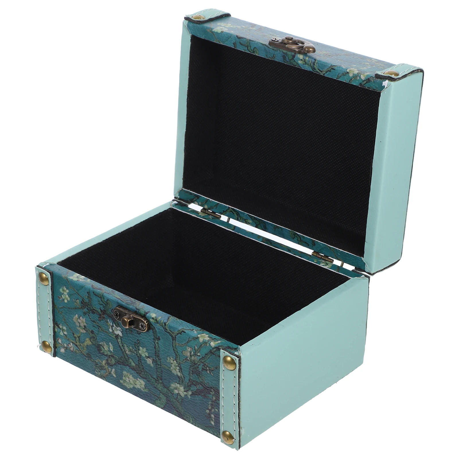 1 Wooden Storage Box Home Organization Jewelry Large Retro Treasure Chest Bangle Bracelet Keepsake Earring Holder Travel Display