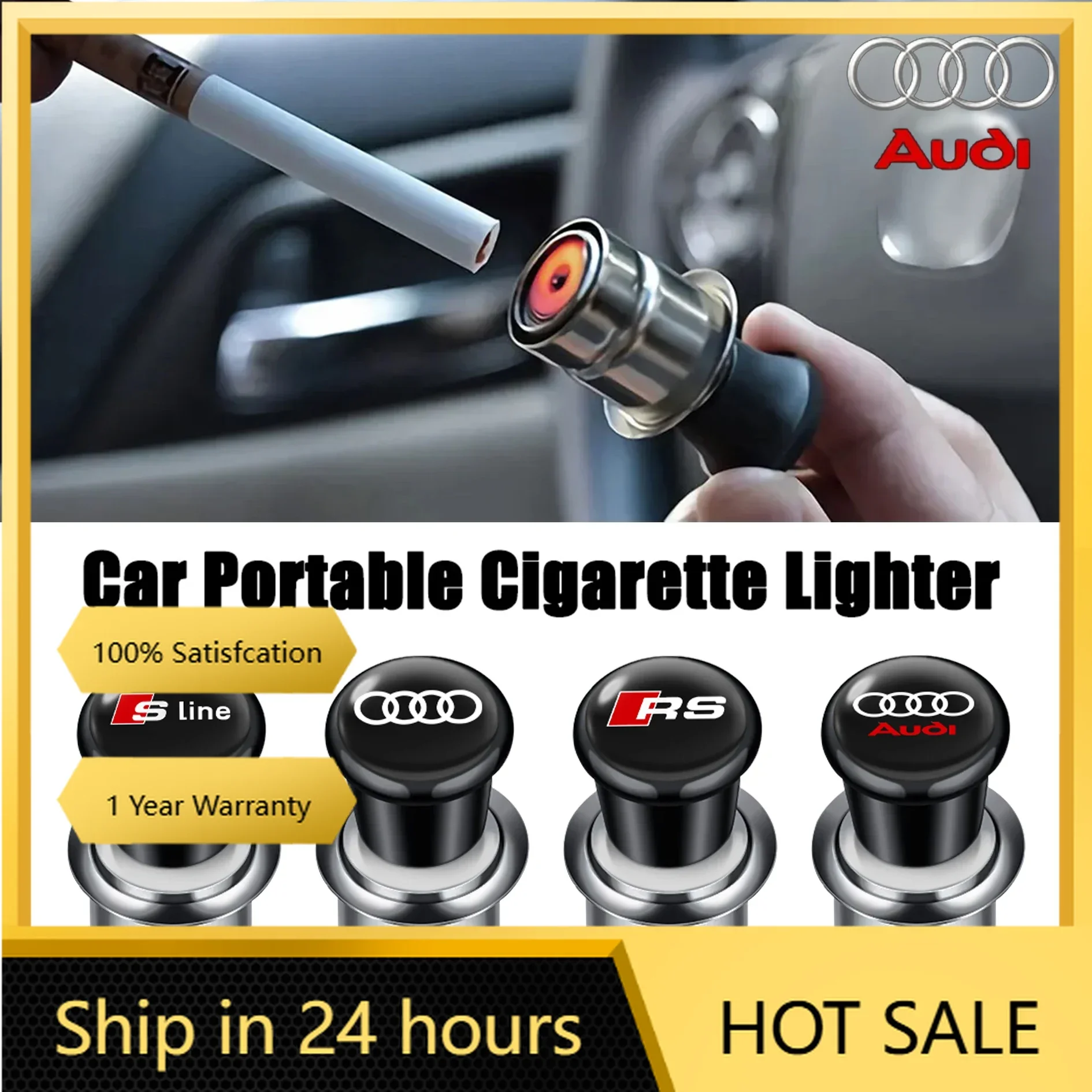 

2025 Горячий автомобильный прикуриватель 12 В, портативный автоматический прикуриватель с эмблемой, профессиональный для Audi A4 B5 B6 B7 B8 B9 A1 A3 8V 8P 8L A6