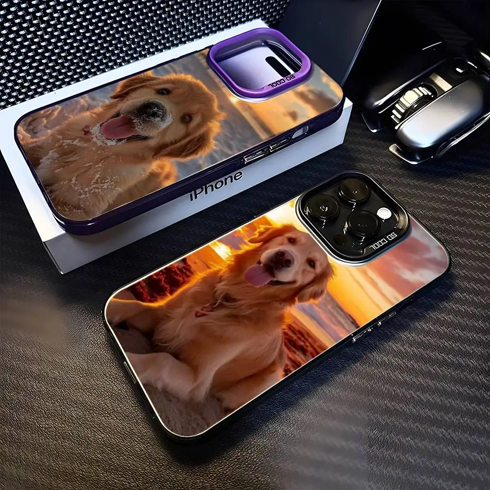 

Dog at sunset Phone Case For iPhone17,16,15,14,13,12,11 Plus,Pro Max Purple Matte Shockproof Cover