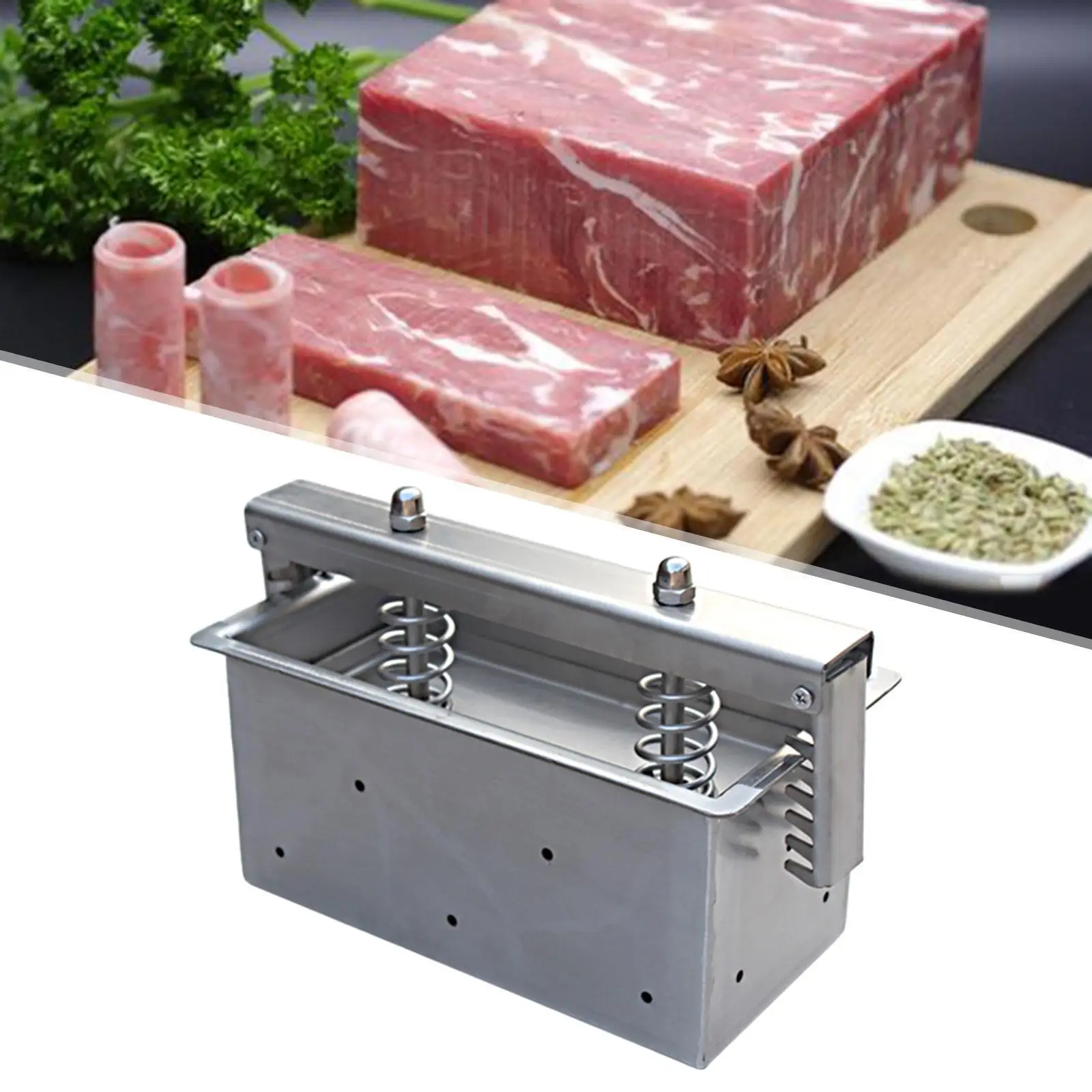 Meats Press Tool Stainless Steel Porks Roll Kitchen Cooking Rectangle for Homemade Sandwich Meat Lunch Meat Hamburger Making