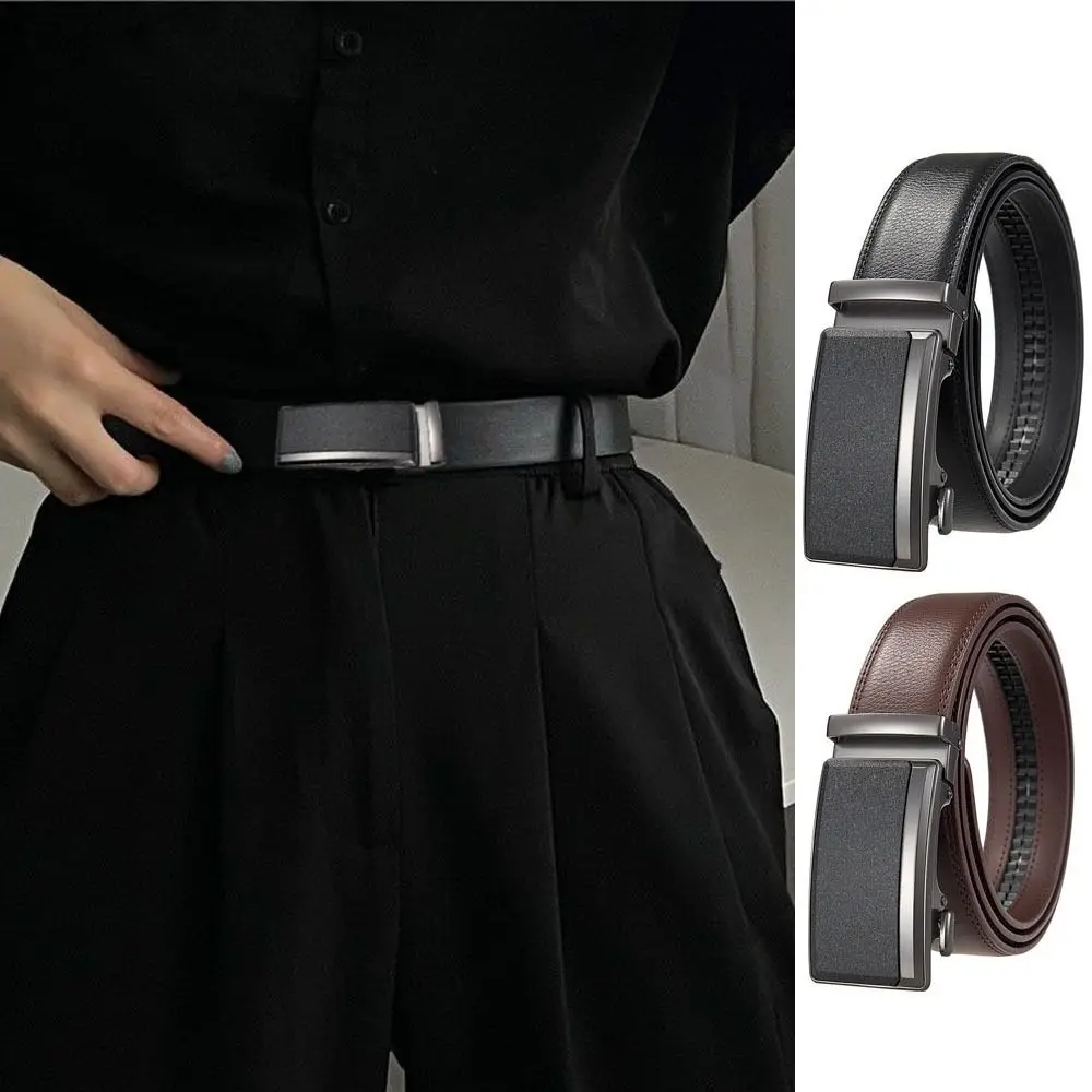 Business 110/120/130cm Genuine Leather Belts Retro Adjustable Belt Men Accessories Simple Men's Waistband Suit