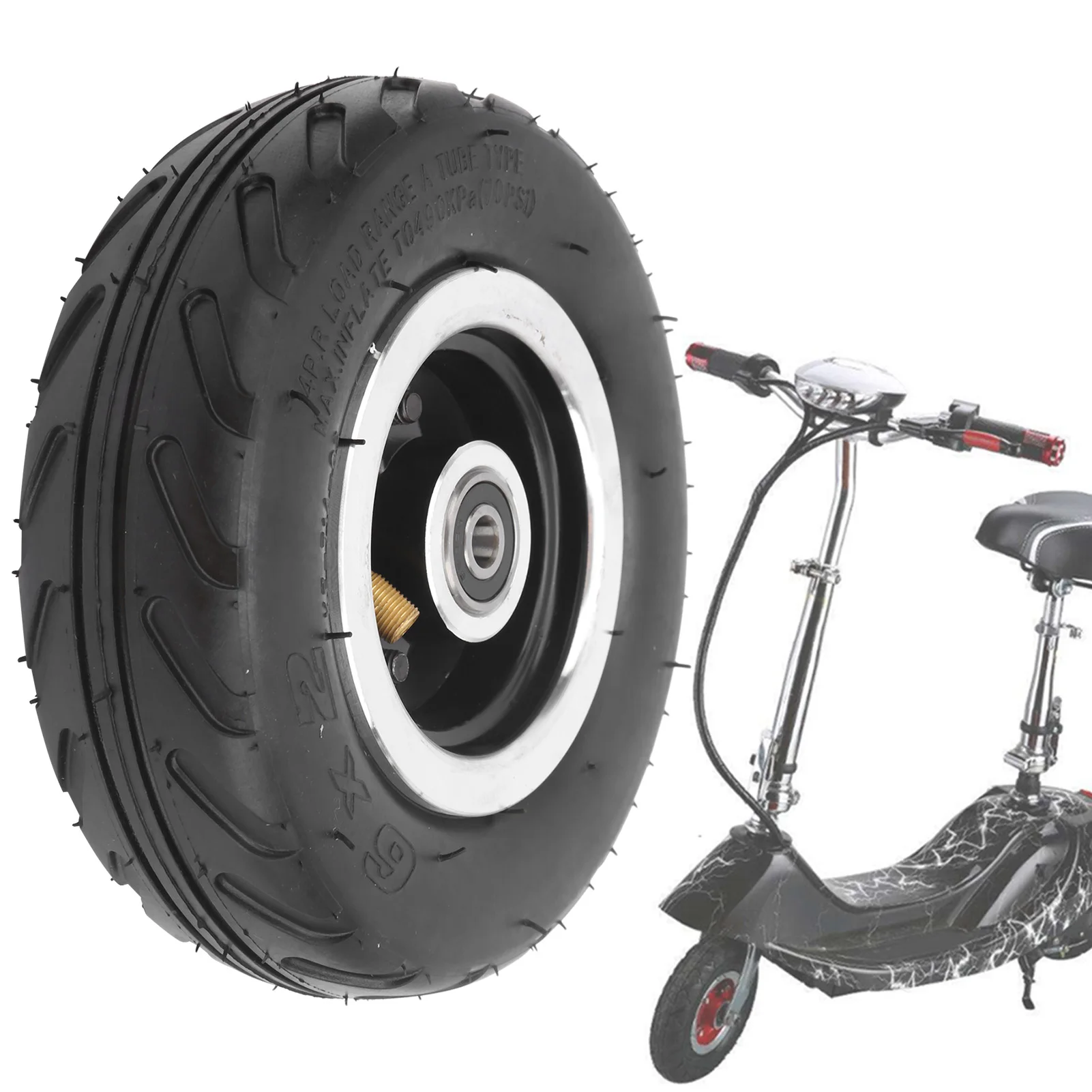 ZK30 6x2 Pneumatic Wheel Inflatable Air Tire with Aluminum Alloy Hub Strong Grip for Electric Scooter