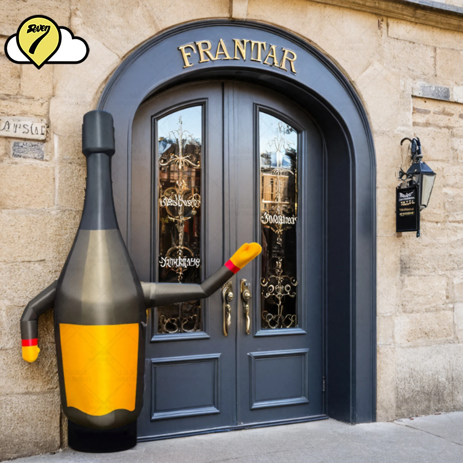 Customized Champagne Wine Bottle Advertising inflatable toy Bar brewery Balloon Air Sky Dancer Wine party Decoration With Blower