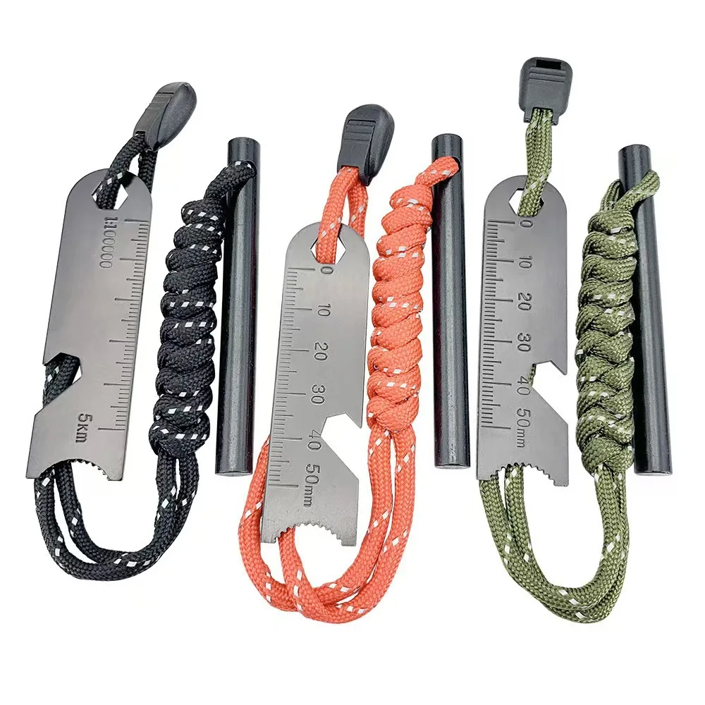 2PCS /Set Outdoor Hot Selling Survival Igniter with Scraper Blade Convenient Hiking Camping Igniter EDC Small Tool