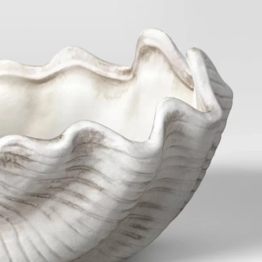Macetero de cerámica de concha blanco, maceteros, maceteros para plantas de interior, maceta, decoraciones de balcón