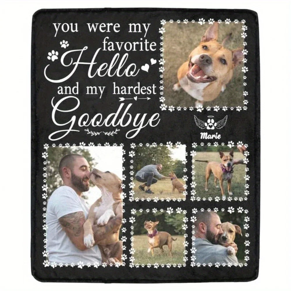 1 قطعة بطانية صور الحيوانات الأليفة الشخصية |   هدايا تذكارية مخصصة للحيوانات الأليفة لخسارة هدايا التعاطف للحيوانات الأليفة لأمي الكلب والأب