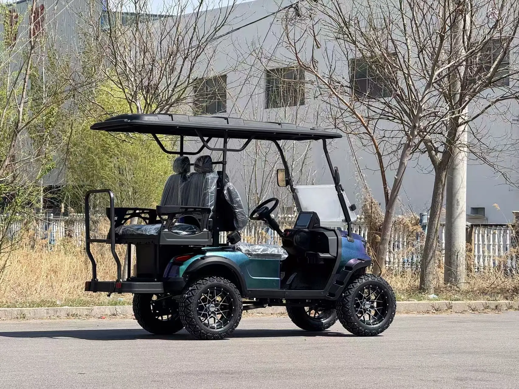عربة جولف جديدة بمقعدين 4+2 تتسع لـ 6 أشخاص 72 فولت عربات جولف كهربائية مرفوعة #3