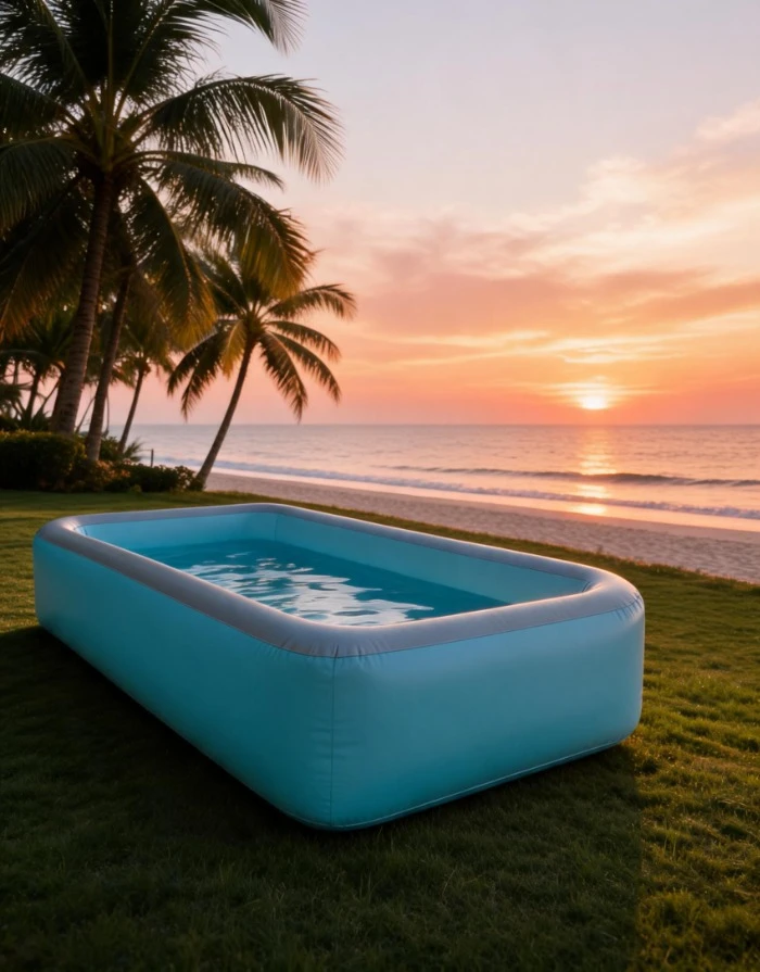 Custom Garden Inflatable Swimming Pool Big Size Pools with Built-in Seats for Outdoor Backyard Use