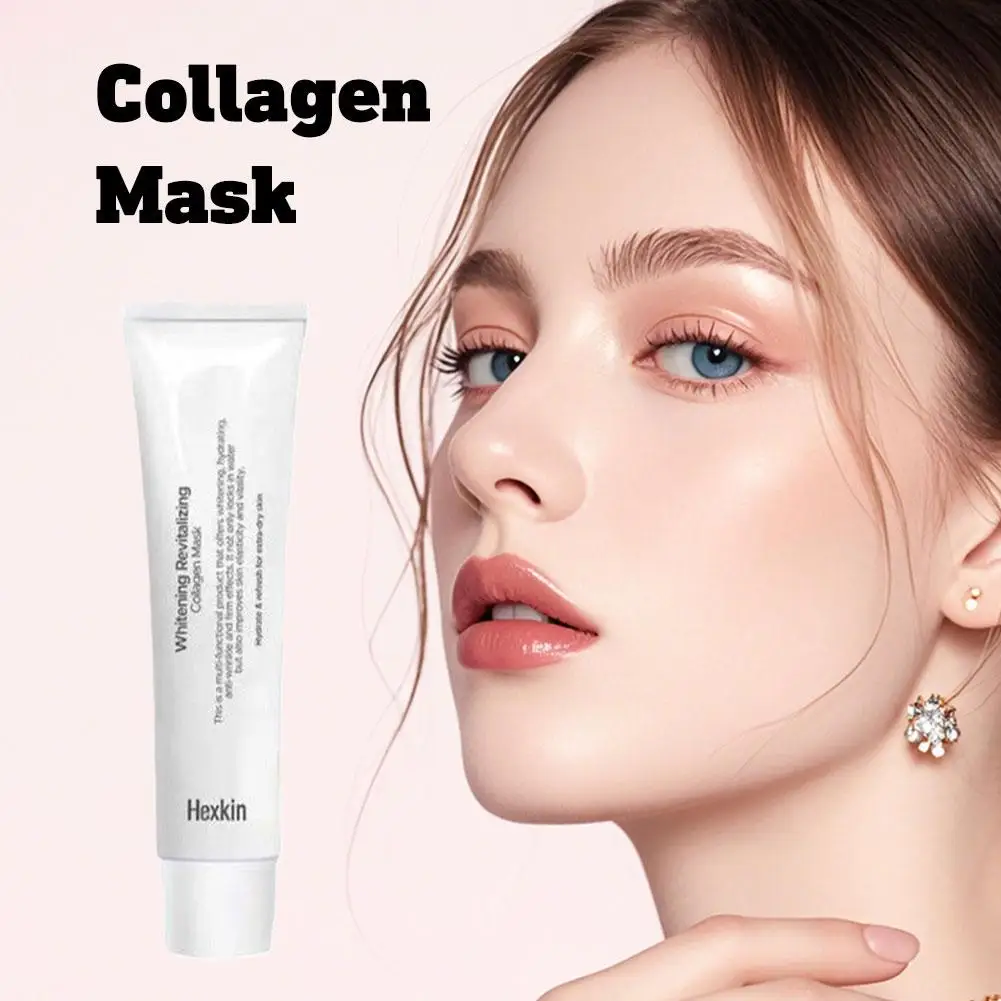 تبييض تنشيط قناع الكولاجين الكولاجين ضخ أنبوب أبيض صغير فيلم لينة ترطيب عميق غير دهني العناية بالبشرة #1