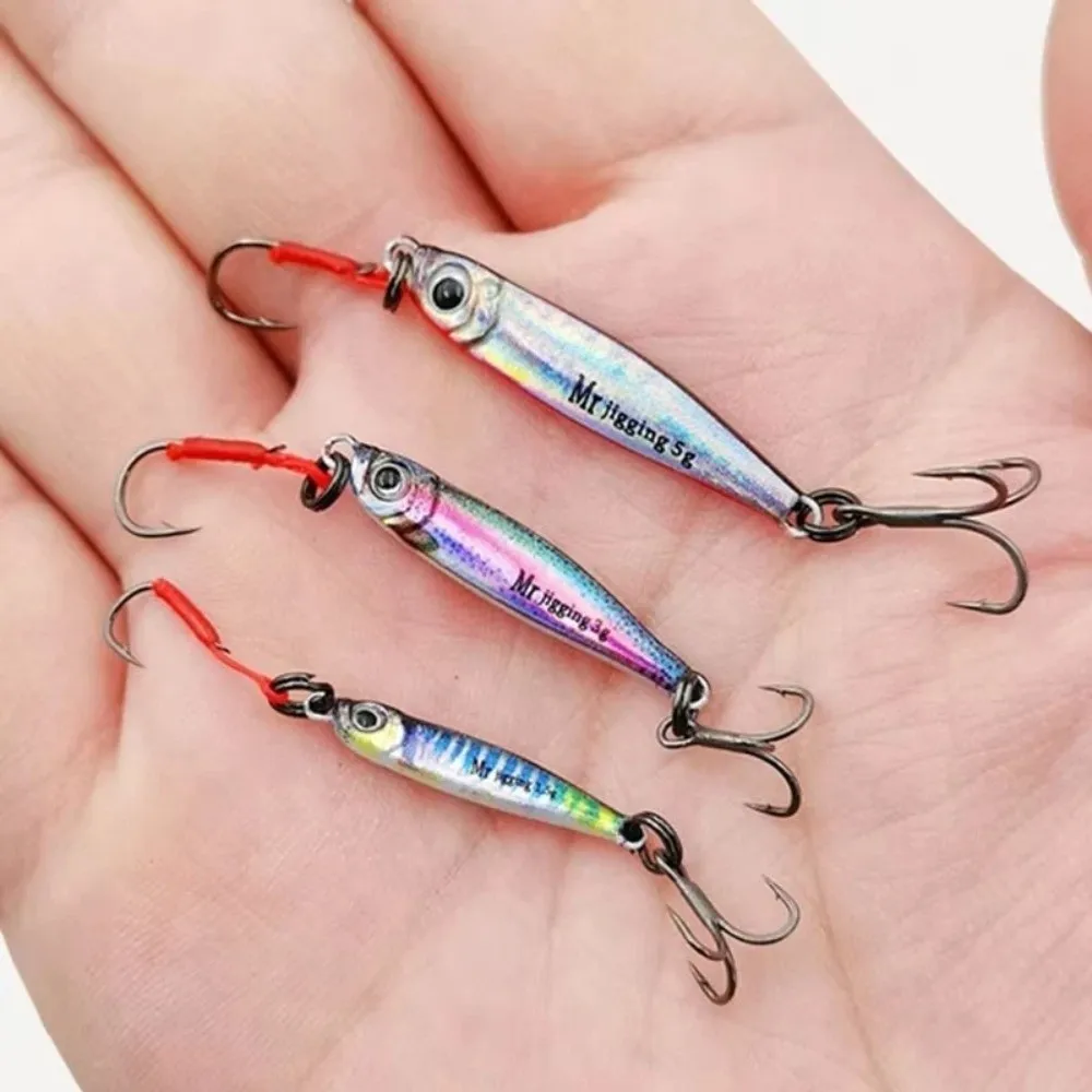 1.5g 3g Weight Micro Jigging Baits 3D Bionics Design Sequin Finish Fishing Spoon Lure Bionic Mini Shape Micro Fishing Lure