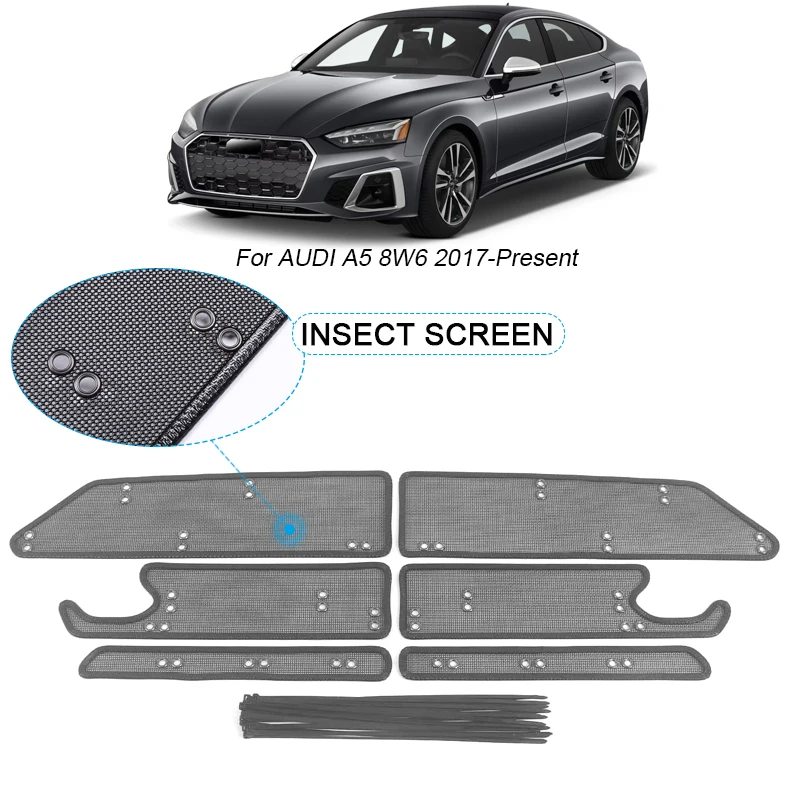 

4 шт. для Audi A5 8W6 2017-2025 защита от насекомых на воздухозаборник Автомобильная вставка сетка для вентиляции фильтр для гоночного гриля