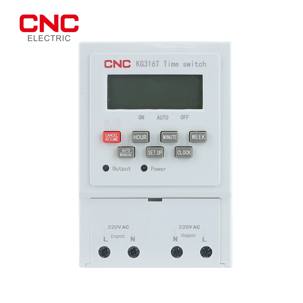 CNC KG316T 220V Din Rail Time Switch LCD Display Microcomputer Time Control Switch Strong Anti-interference Ability