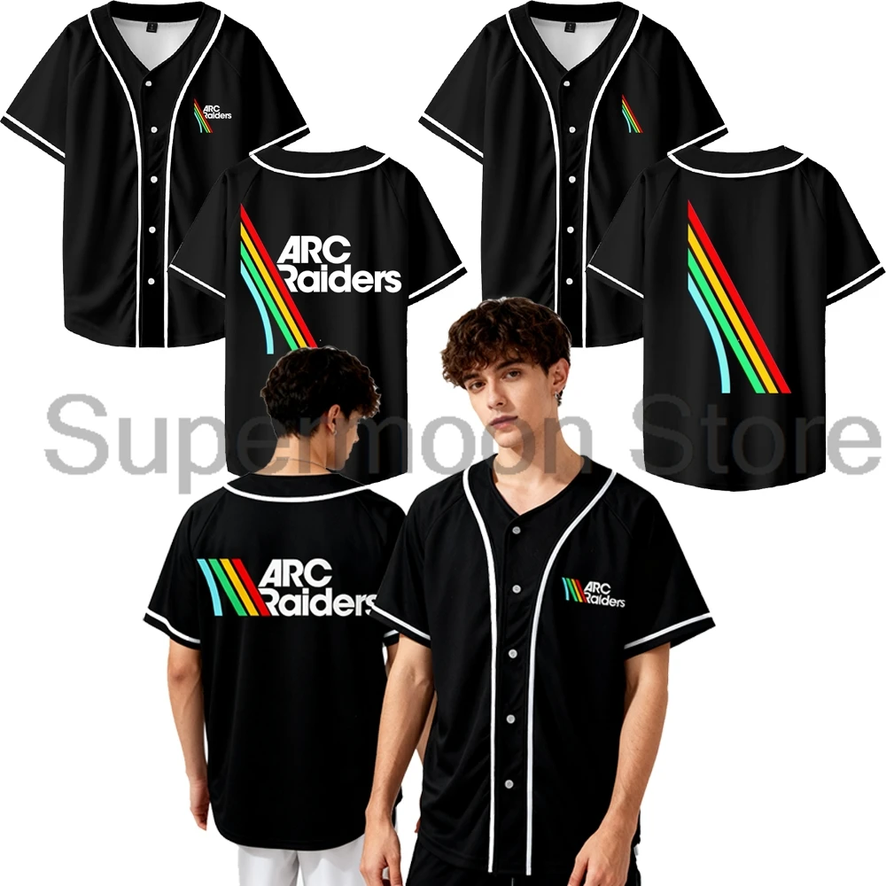 

ARC Raiders Logo Baseball Jersey 2025 New Game Merch V-Neck Short Sleeve Button-up Shirts Women Men Streetwear Tops