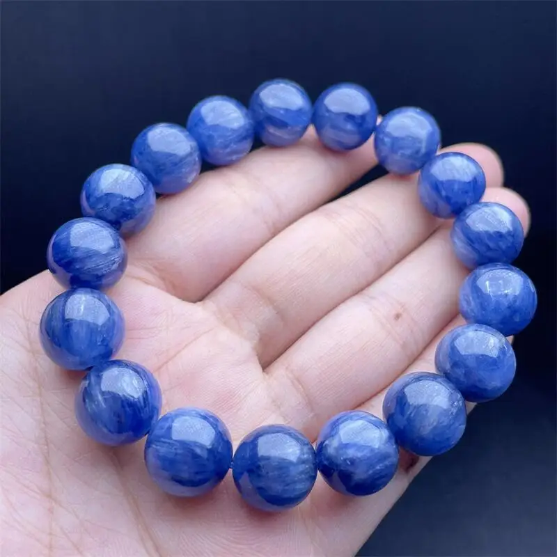 10MM Natural Kyanite Bracelet Energy Crystal Aura Healing Fengshui Yoga Elastic Couple Jewelry Gift 1pcs