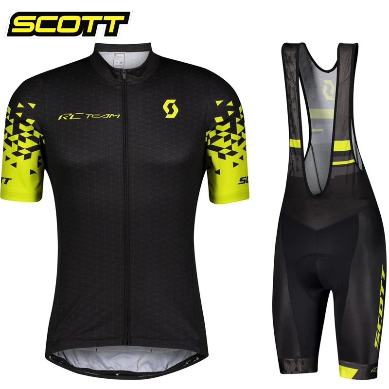 SCOTT Bicycle Team New 2023 Summer Cycling Sets Men's Short Sleeve Mountain Bike Cycling Jersey Breathable Maillot Ropa Ciclismo