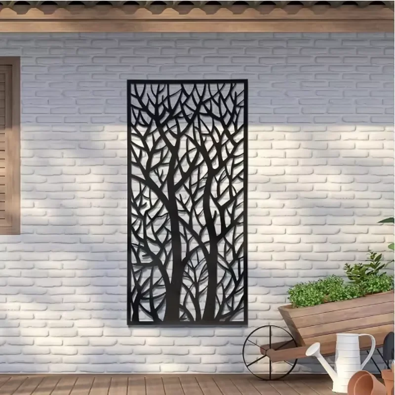 Custom Laser Cut Metal Wall Panel Screen Aluminum Steel Outdoor Indoor Room Partition Decorative Baffle Wholesale High