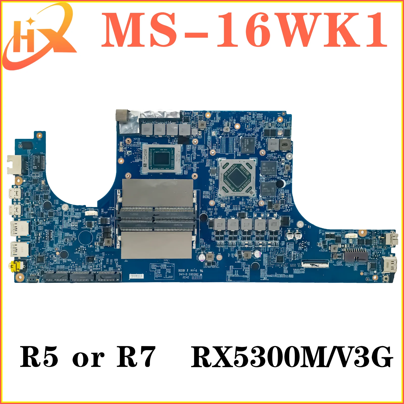 コンピュータマザーボード,msi,MS-16WK1, MS-16WK,r5,r7,世代,rx5300m,v3G,rx5500m,v4G用のマザーボード