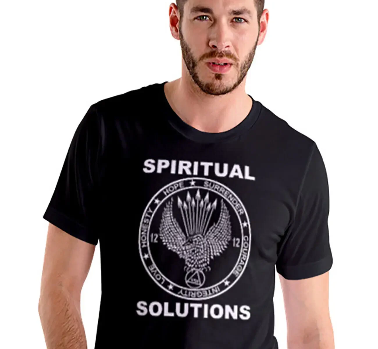 

Alcoholics Anonymous - SPIRITUAL SOLUTIONS Tee - Select Your Color S-4X long sleeves