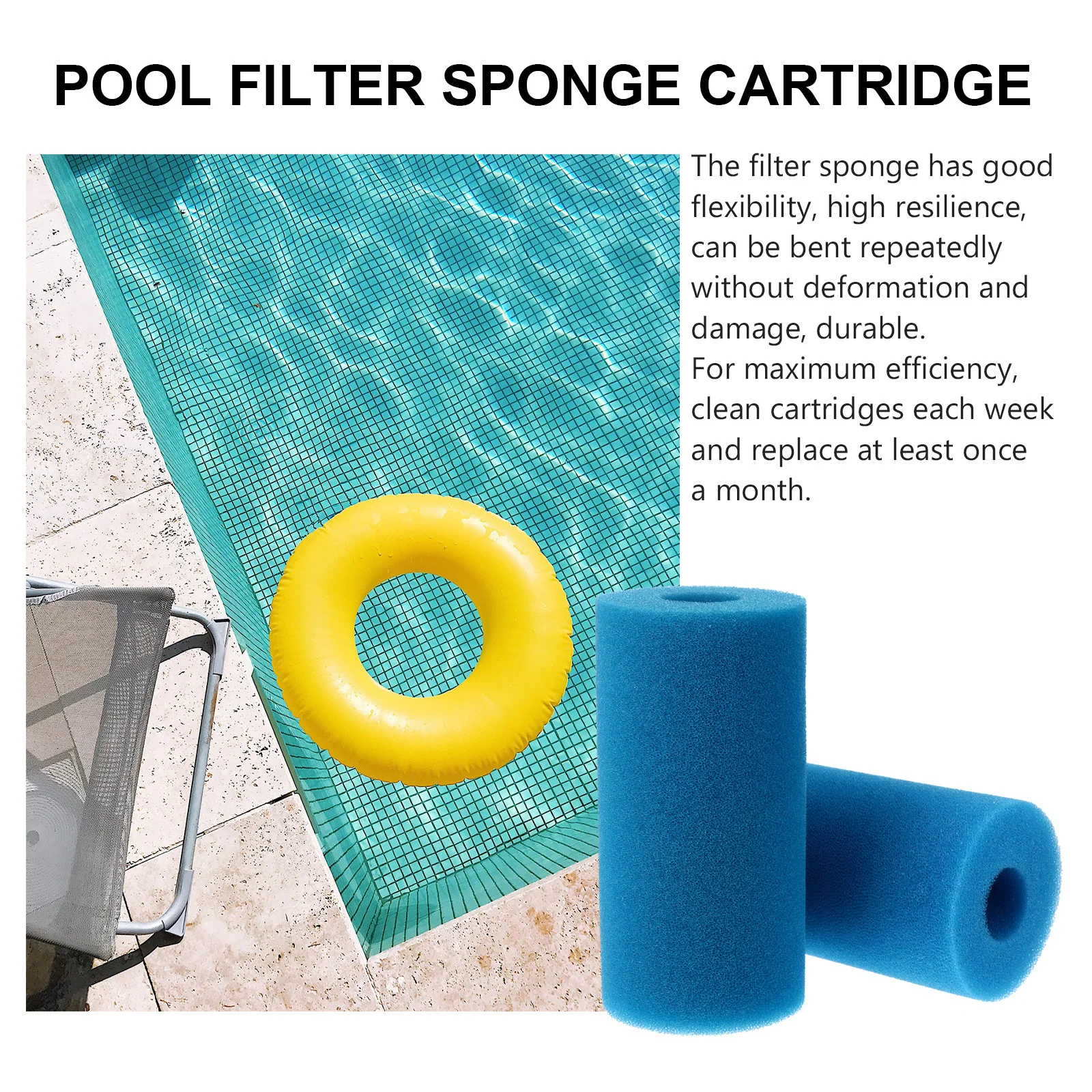 

2pcs Round Sponge Heavy Duty Reusable Replacement For Pool Cleaner Swimming Pool Filter Pump Filter Sponge Cleaner Garden