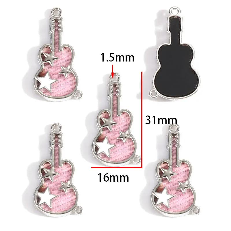 5 Stück süße und niedliche Mädchen-Anhänger mit rosa Herz, Schmetterling und Kreuz, Y2K DIY handgemachter Schmuck, Halskette, Ohrringe, Perlen-Accessoires – Detail 7