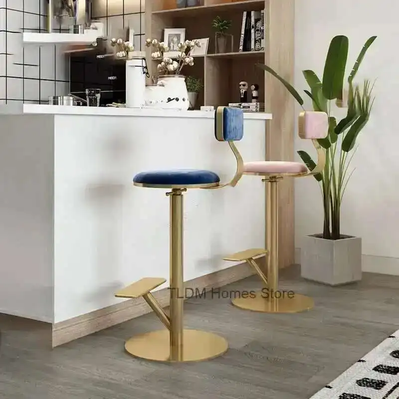 Meubles nordiques chaise de Bar chaise haute design maison chaises de Bar rotatives fer tabouret de levage pieds hauts tabourets Bv